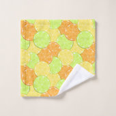 Zitronenfrüchte Orangenfrucht Limonen Fruchtstücke Badhandtuch Set (Waschlappen)
