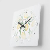 Zitronenfrüchte Quadratische Wanduhr (Winkel)