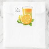 Zitronenfrüchte Quadratischer Aufkleber (Tasche)