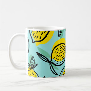 Zitronenfrüchte: Vintage Sommermuster. Kaffeetasse