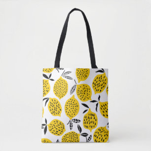 Zitronenfrüchte: Vintages, nahtloses Design. Tasche