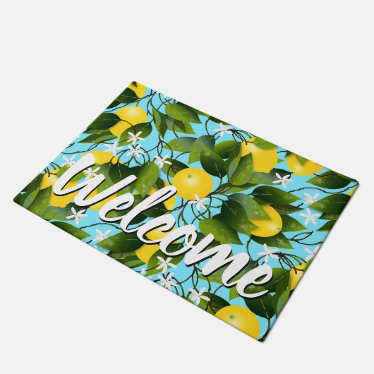 Zitronenfrüchte Zitrusfrüchte Fußmatte (Schrägansicht)