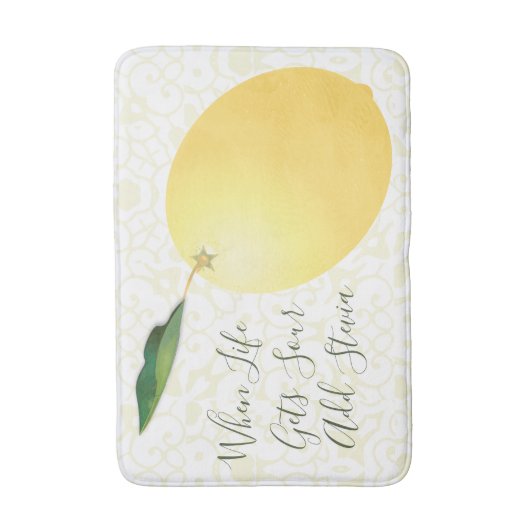 Zitronenfrüchte Zitrusfrüchte Zitat Badematte (Vorderseite Vertikal)