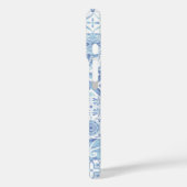 Zitronenfruchtmonogramm, blaue Kachel Case-Mate iPhone Hülle (Rückseite / Links)