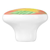 Zitronenfruchtmuster gelb und pfirsichrosa keramikknauf (Seitenansicht)