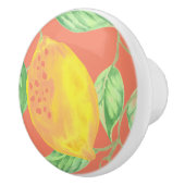 Zitronenfruchtmuster gelb und pfirsichrosa keramikknauf (Rechts)