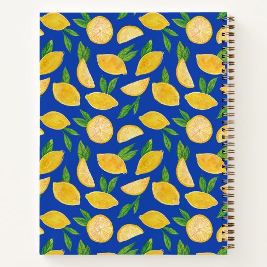 Zitronenfruchtmuster Notizblock (Rückseite)