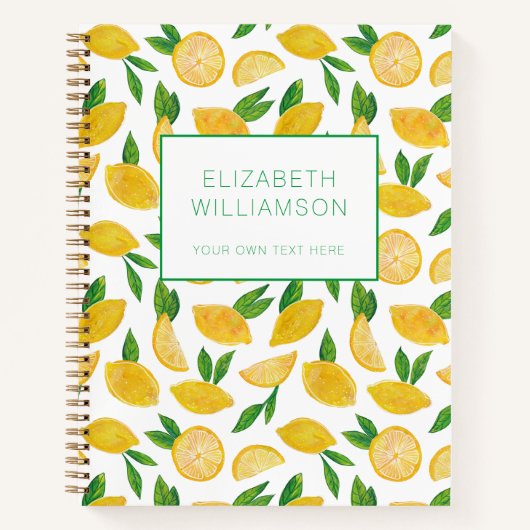 Zitronenfruchtmuster Notizblock (Vorderseite)