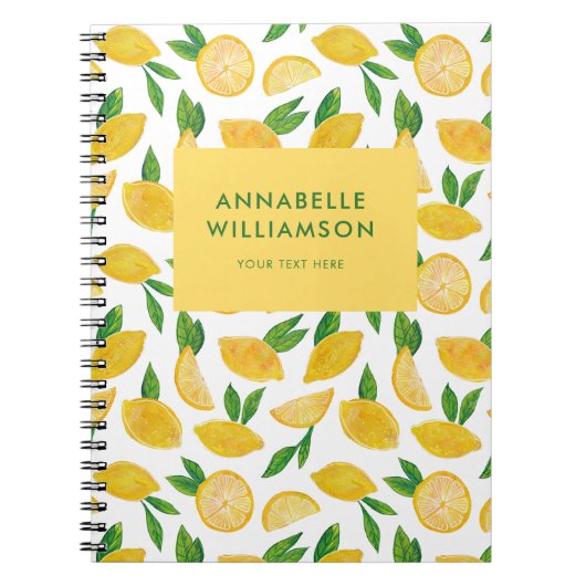 Zitronenfruchtmuster Notizblock (Vorderseite)