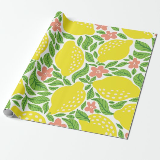 Zitronenfruchtmuster. Zitrusfrüchtepflücke Geschenkpapier (Ungerollt)