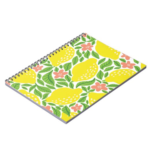 Zitronenfruchtmuster. Zitrusfrüchtepflücke Notizblock (Linke Seite)