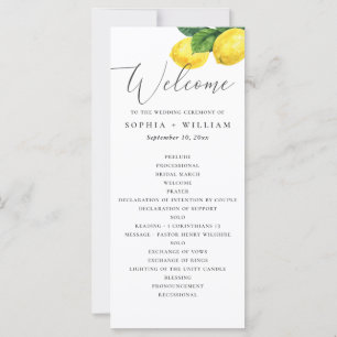 Zitronengarten-Hochzeitsprogramm Zitruszeremonie