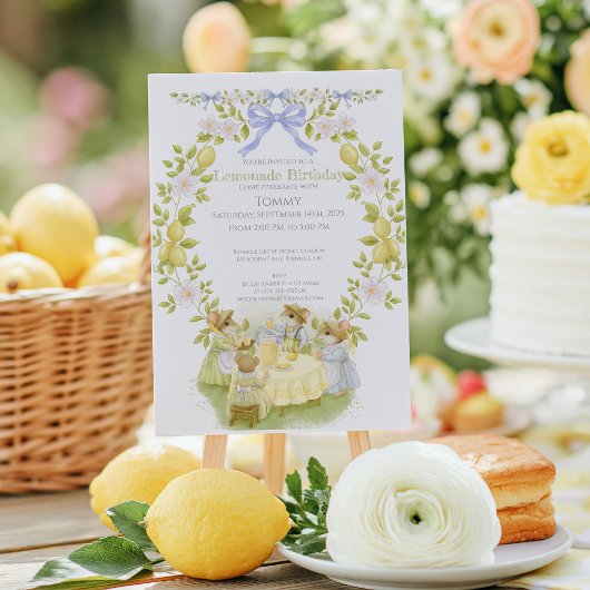 Zitronengarten-Mäuse-Geburtstag Einladung