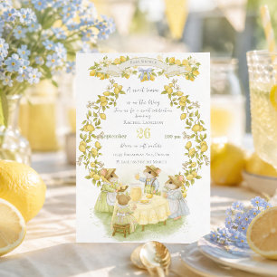 Zitronengarten mit Mäusen Baby-Party Einladung