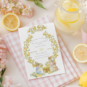 Zitronengarten mit Mäusen Babyparty Einladung