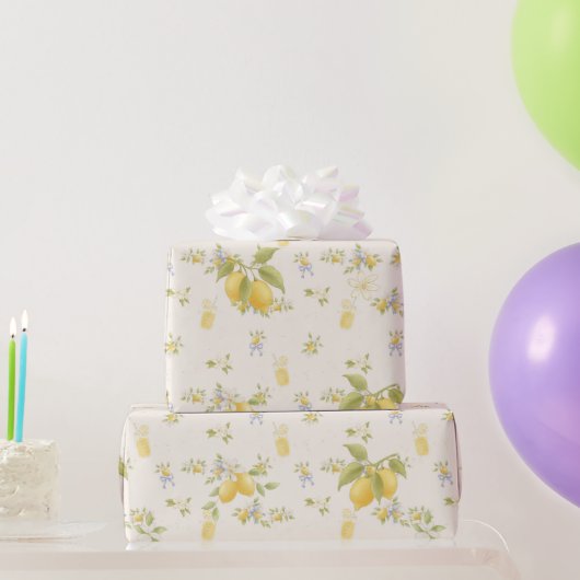 Zitronengarten mit Mäusen Geschenkpapier (Partygeschenke)