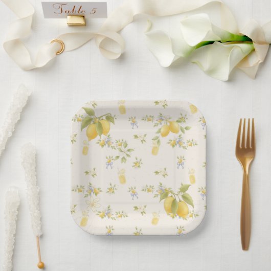 Zitronengarten mit Mäusen Pappteller (Hochzeit)