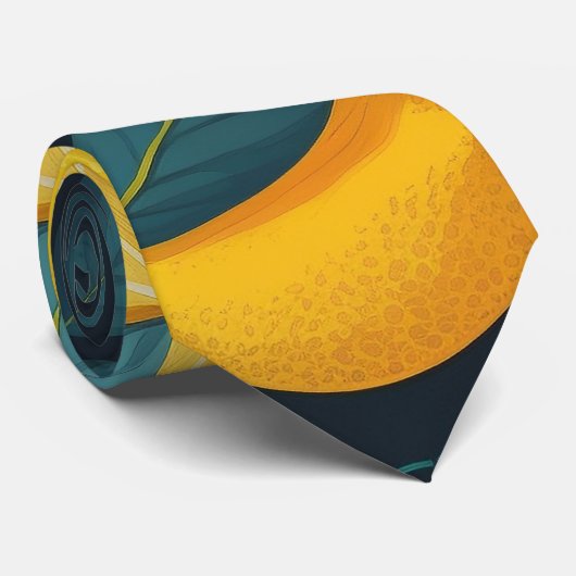 Zitronengarten-Muster. Gelbe tropische Zitrusfrüch Krawatte (Gerollt)