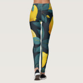 Zitronengarten-Muster. Gelbe tropische Zitrusfrüch Leggings (Rückseite)
