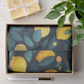 Zitronengarten-Muster. Gelbe tropische Zitrusfrüch Seidenpapier (Geschenk)