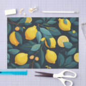 Zitronengarten-Muster. Gelbe tropische Zitrusfrüch Seidenpapier (Handwerk)