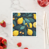 Zitronengarten-Muster. Gelbe tropische Zitrusfrüch Serviette (Beispiel)