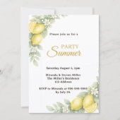 Zitronengarten-Zitrus-Sommerparty Einladung (Vorderseite)