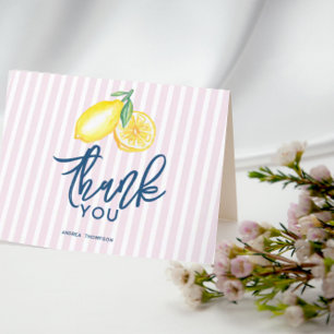 Zitronengelb Citrus Retro Moderne Brautparty Dankeskarte