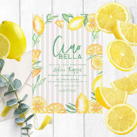 Zitronengelb Citrus Retro Moderne Hochzeitsdusche