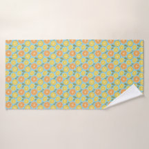 Zitronengelb orange Muster blau Name