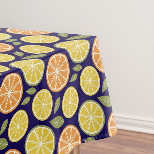 Zitronengelb orange Muster blau Tischdecke (Beispiel)