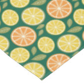 Zitronengelb orange Muster grün Tischdecke (Schrägansicht)