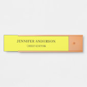 Zitronengelb Professionell Modern Schlicht Minimal Türschild (Vorderseite )
