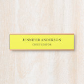 Zitronengelb Professionell Modern Schlicht Minimal Türschild (Vorderseite )