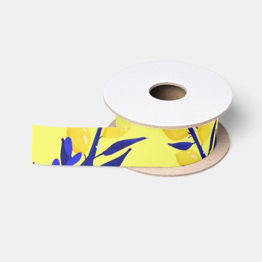 Zitronengelb Satinband (Spule)