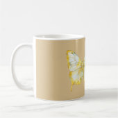 Zitronengelb Weiße Schmetterlingsträume Kaffeetasse (Links)