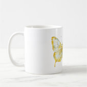Zitronengelb Weiße Schmetterlingsträume Kaffeetasse (Links)