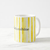 Zitronengelb Weiße Streifen Kaffeetasse (VorderseiteRechts)