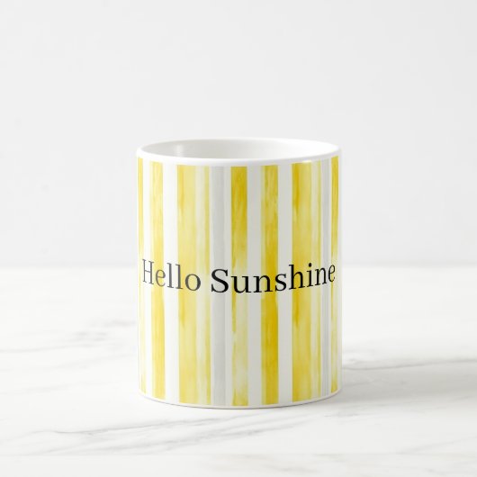 Zitronengelb Weiße Streifen Kaffeetasse (Mittel)