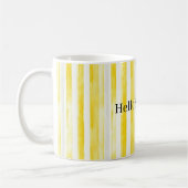 Zitronengelb Weiße Streifen Kaffeetasse (Links)