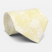 Zitronengelbe Blumenbatik Krawatte (Gerollt)