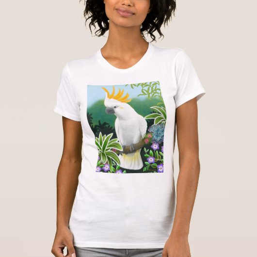 Zitronengelbe Cockatoo-Damen-Petite T - Shirt (Vorderseite)