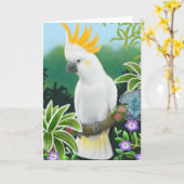 Zitronengelbe Cockatoo-Gruß-Karte mit Haube Karte (Gelbe Blume)