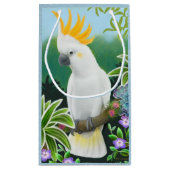 Zitronengelbe Cockatoo-Papageien-Geschenk-Tasche Kleine Geschenktüte (Rückseite)