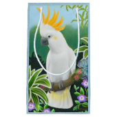 Zitronengelbe Cockatoo-Papageien-Geschenk-Tasche Kleine Geschenktüte (Vorderseite)
