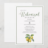 Zitronengelbe Florale Hochzeitsprobe-Dinner Einladung (Vorne/Hinten)