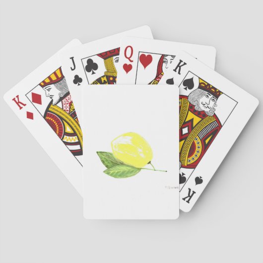 Zitronengelbe Früchte Wasserfarbe Zitrusfrüchte So Spielkarten (Rückseite)