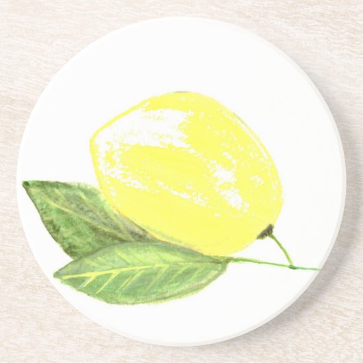 Zitronengelbe Früchte Wasserfarbe Zitrusfrüchte So Untersetzer (Vorne)