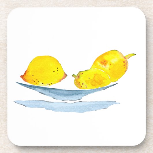 Zitronengelbe Fruchtfarbe Getränkeuntersetzer (Vorderseite)