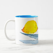 Zitronengelbe Fruchtfarbe Zweifarbige Tasse (Links)